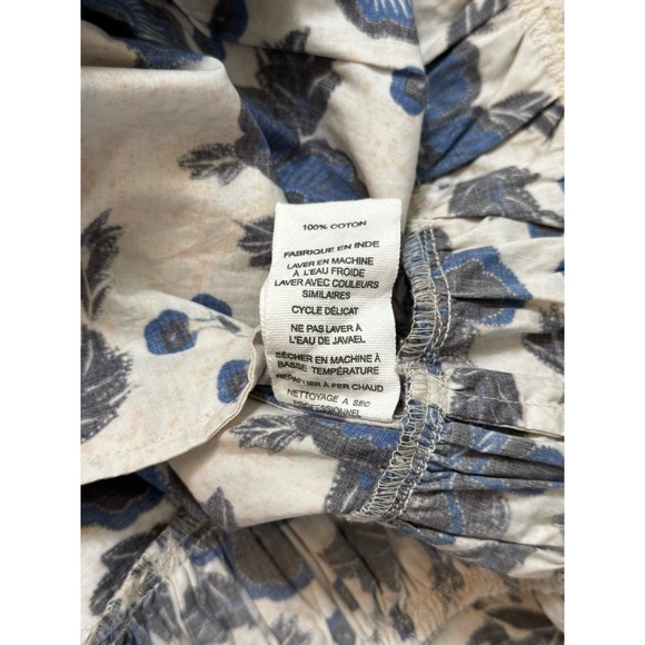 Ulla Johnson Celia Dress Lapis Floral Print Mini Puff Sleeve Tiered Size 0 Blue - Picture 12 of 16